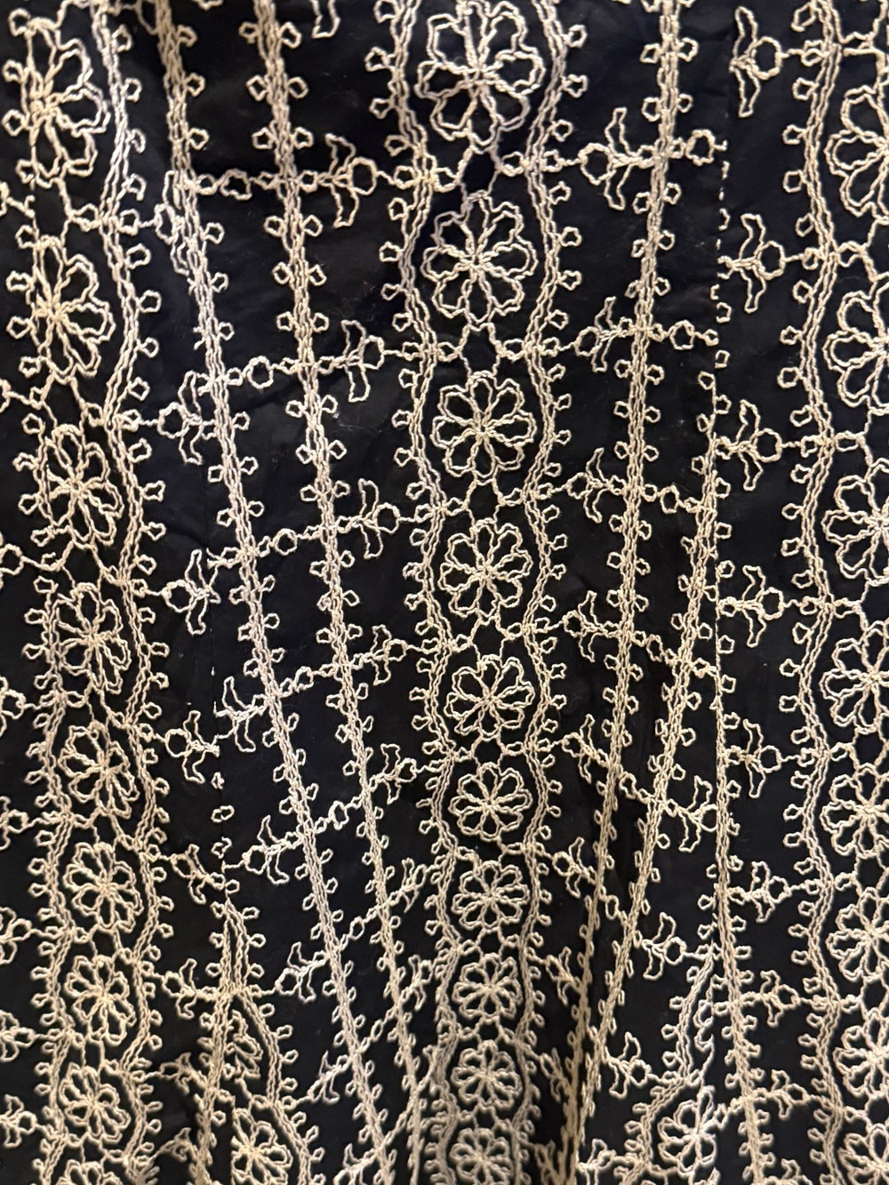 Nanette Lepore Black & Cream Embroidered Midi Dress – Size 6 - Picture 4 of 5